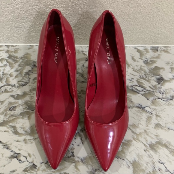 Mark Fisher Heels Pumps berry dark pink color wirh silver accent - Picture 2 of 9